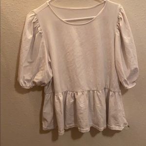 White peplum top